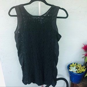 PAPER CRANE • black lace sleeveless top zippered M